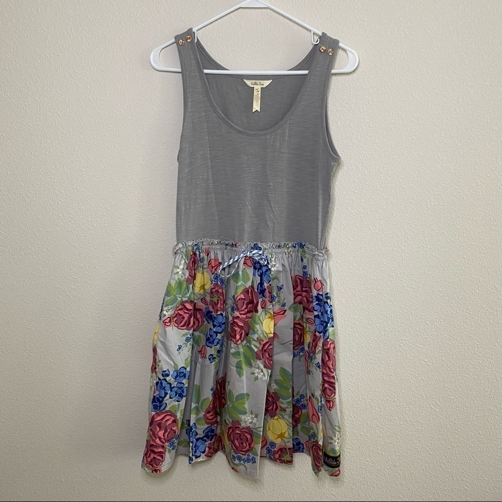Matilda Jane | Seven Seas Gray and Floral Tank Dress Size Small - Picture 2 of 7